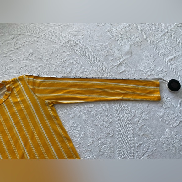 Adara Mustard Yellow Stripe Crop Top - Picture 4 of 6